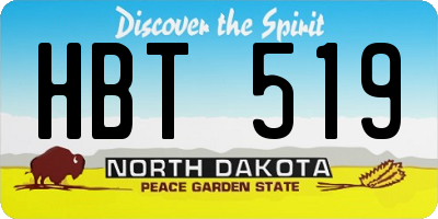 ND license plate HBT519