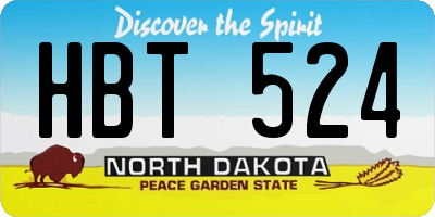 ND license plate HBT524