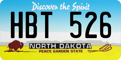 ND license plate HBT526