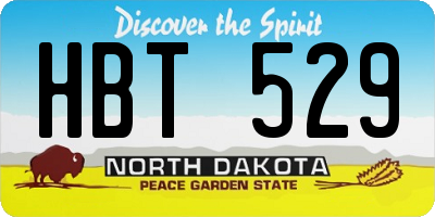 ND license plate HBT529