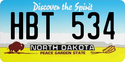 ND license plate HBT534