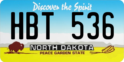 ND license plate HBT536