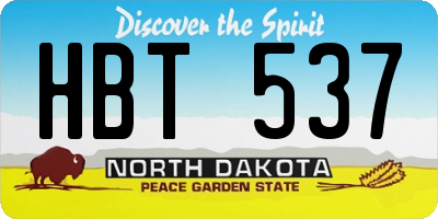 ND license plate HBT537