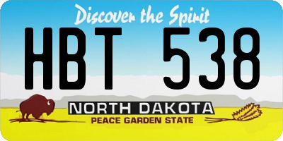 ND license plate HBT538