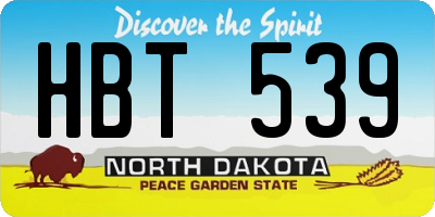 ND license plate HBT539