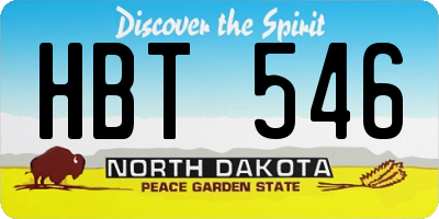 ND license plate HBT546