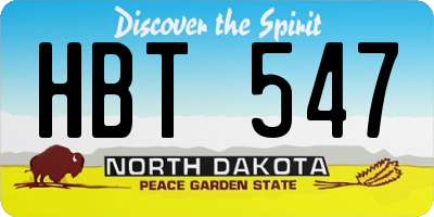 ND license plate HBT547