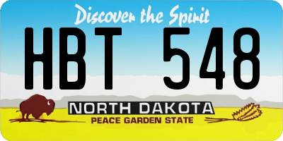 ND license plate HBT548