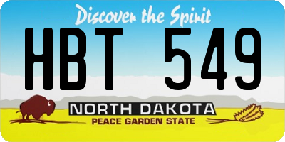 ND license plate HBT549