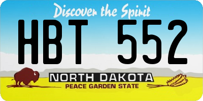 ND license plate HBT552