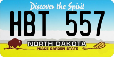 ND license plate HBT557