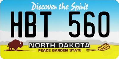 ND license plate HBT560