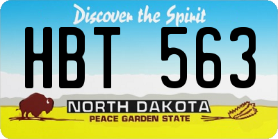 ND license plate HBT563