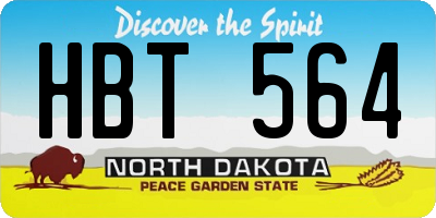 ND license plate HBT564