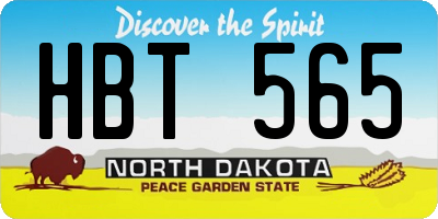 ND license plate HBT565