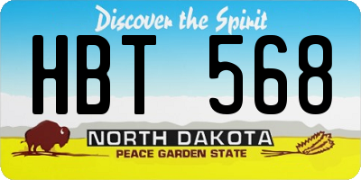 ND license plate HBT568