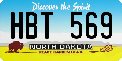ND license plate HBT569