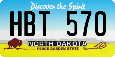 ND license plate HBT570