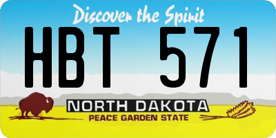 ND license plate HBT571