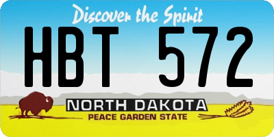 ND license plate HBT572