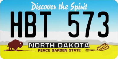 ND license plate HBT573