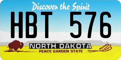 ND license plate HBT576