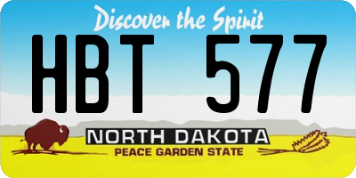 ND license plate HBT577