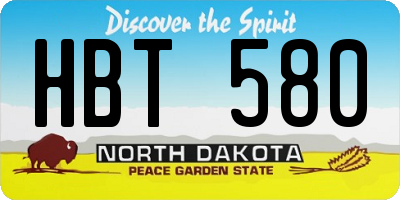 ND license plate HBT580