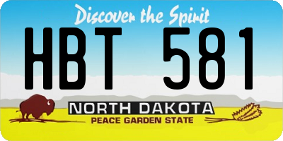 ND license plate HBT581