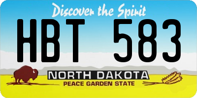 ND license plate HBT583