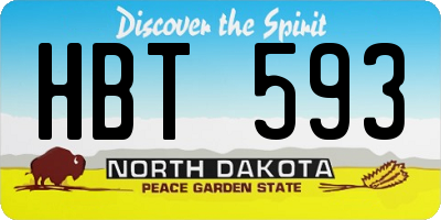 ND license plate HBT593