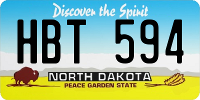 ND license plate HBT594
