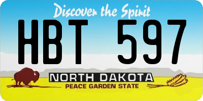 ND license plate HBT597