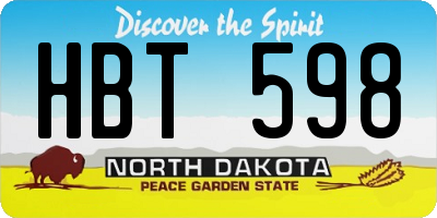 ND license plate HBT598