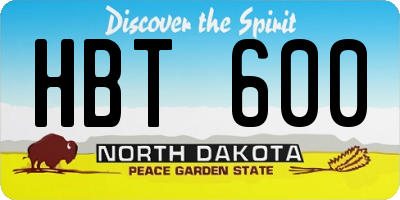 ND license plate HBT600