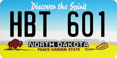 ND license plate HBT601