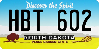 ND license plate HBT602