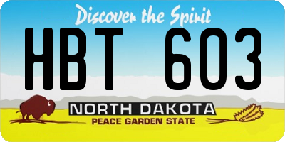 ND license plate HBT603