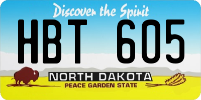 ND license plate HBT605