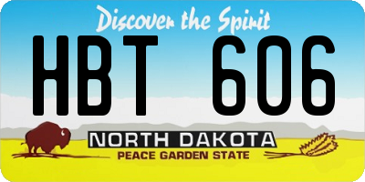 ND license plate HBT606