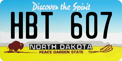 ND license plate HBT607