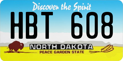 ND license plate HBT608