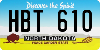 ND license plate HBT610