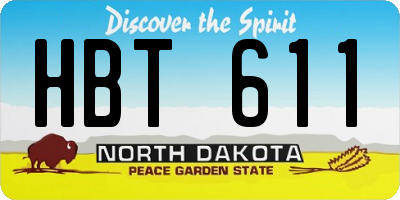 ND license plate HBT611