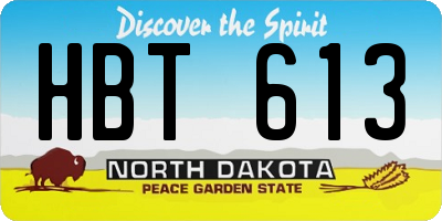 ND license plate HBT613