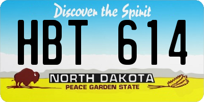 ND license plate HBT614