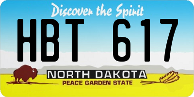 ND license plate HBT617