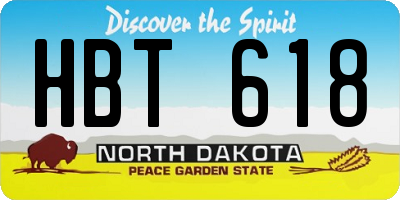 ND license plate HBT618