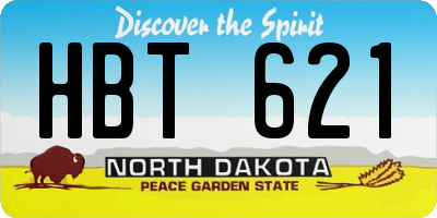 ND license plate HBT621