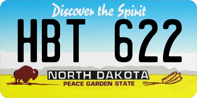 ND license plate HBT622